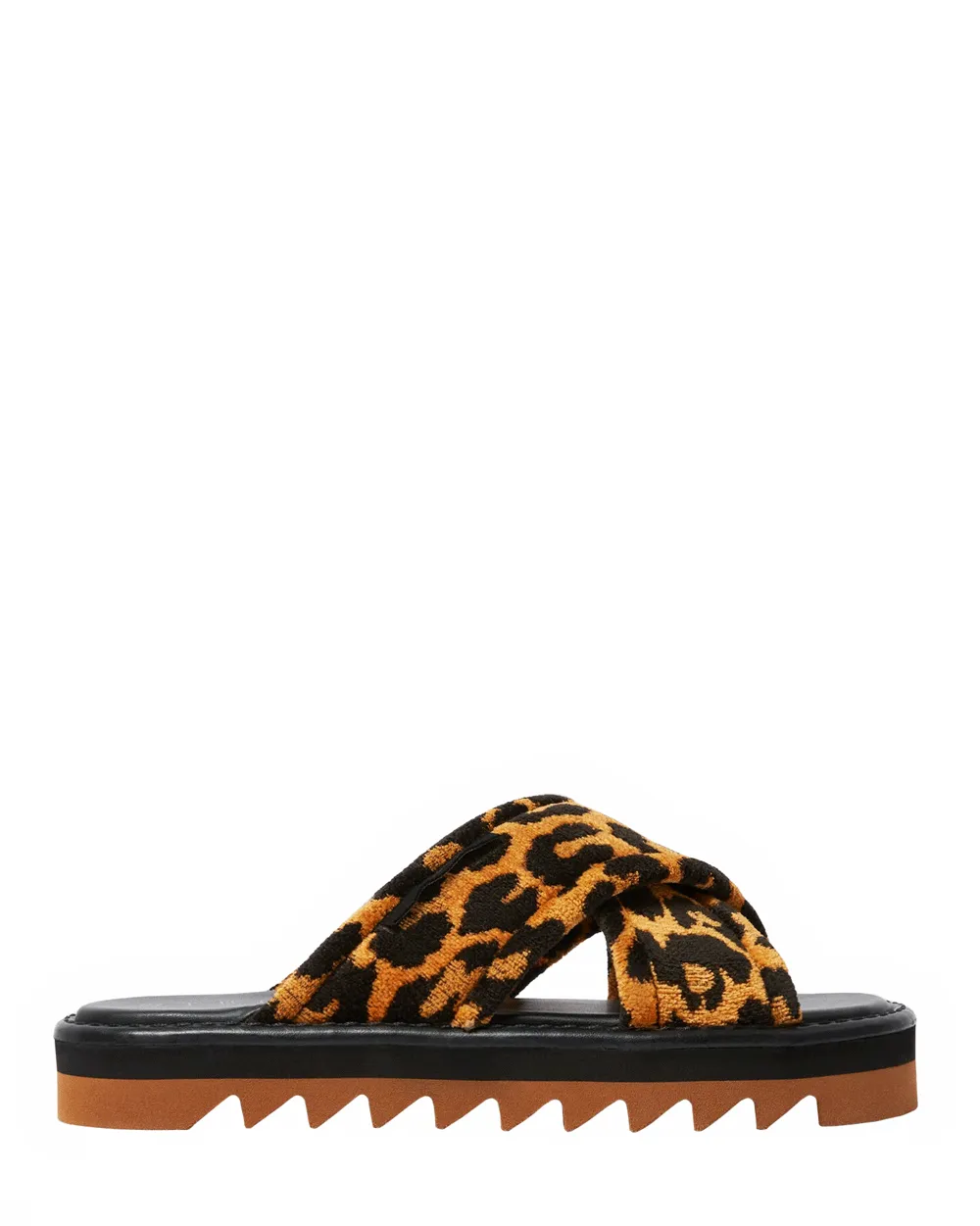 Sneak-Elyse Twisted Sandal in Leopard