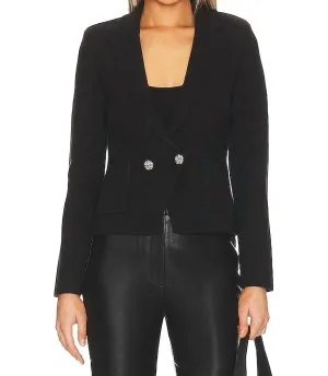 Sofia Knit Blazer In Black/crystal