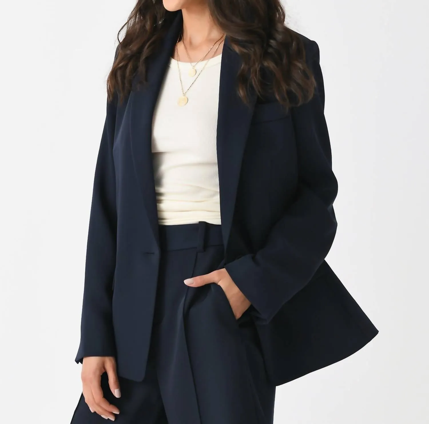 Soft Suiting Single-Breasted Blazer In Coastal Blue