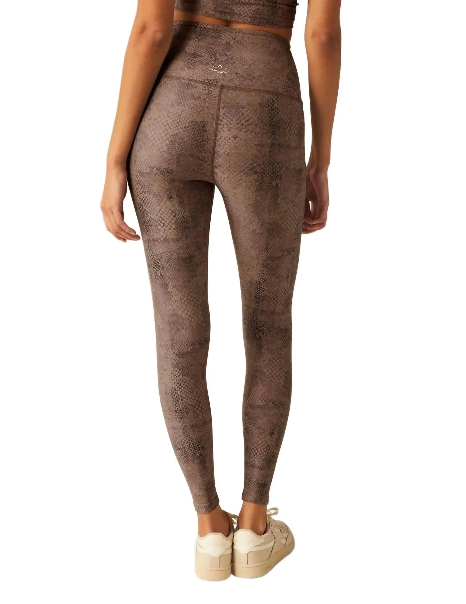 Softmark Caught In The Midi High Waist Legging In Neutral Snakeskin