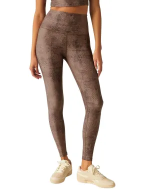 Softmark Caught In The Midi High Waist Legging In Neutral Snakeskin