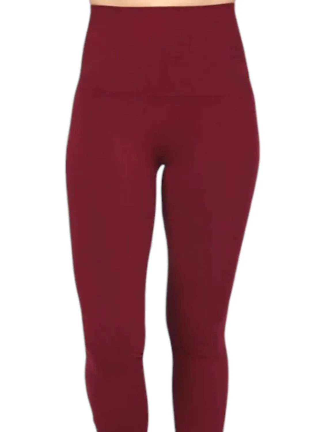 Solid Leggings In Burgandy