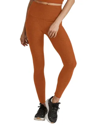Spacedye Caught In The Midi Leggings In Warm Clay Heather