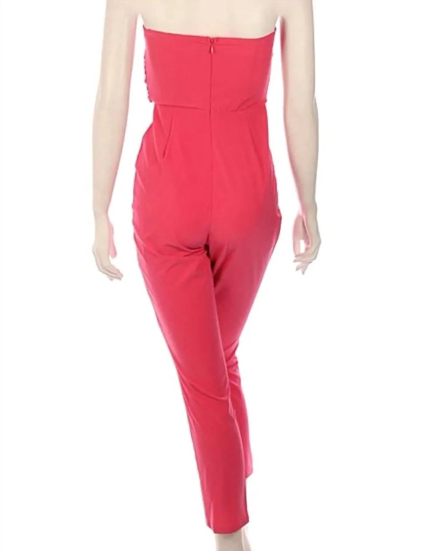Strapless Jumpsuit In Candy Pink
