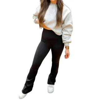 Suck & Tuck Flare Leggings In Black