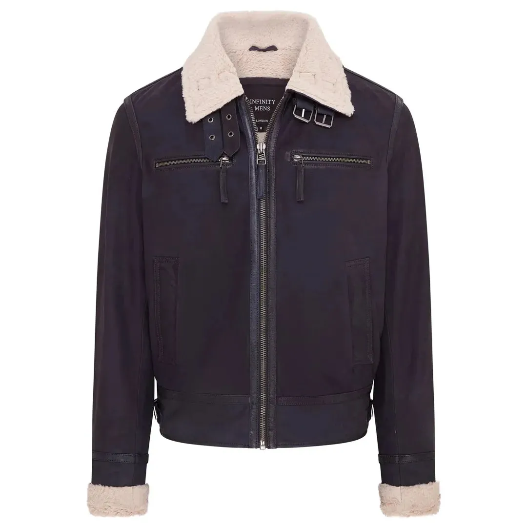 Suede Pilot Aviator Leather Jacket