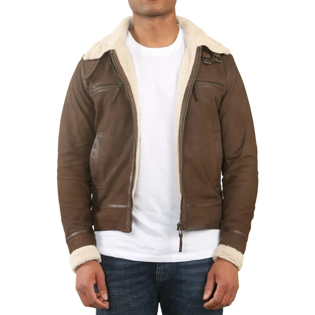 Suede Pilot Aviator Leather Jacket