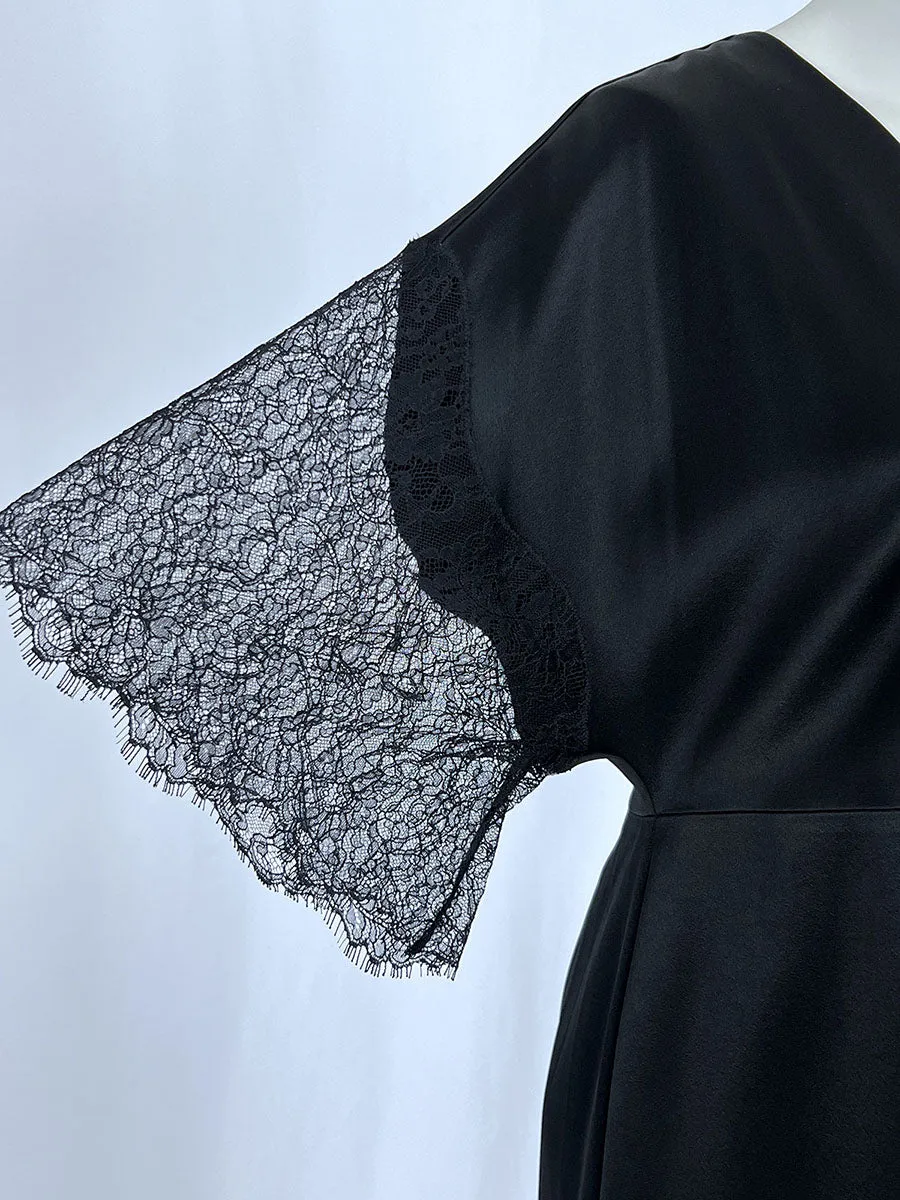 Tanya Taylor Size 16 Black Lace Dress NWT