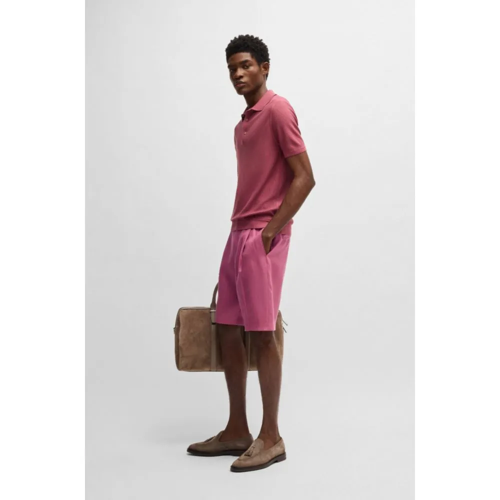 Tapered-fit shorts in wrinkle-resistant linen