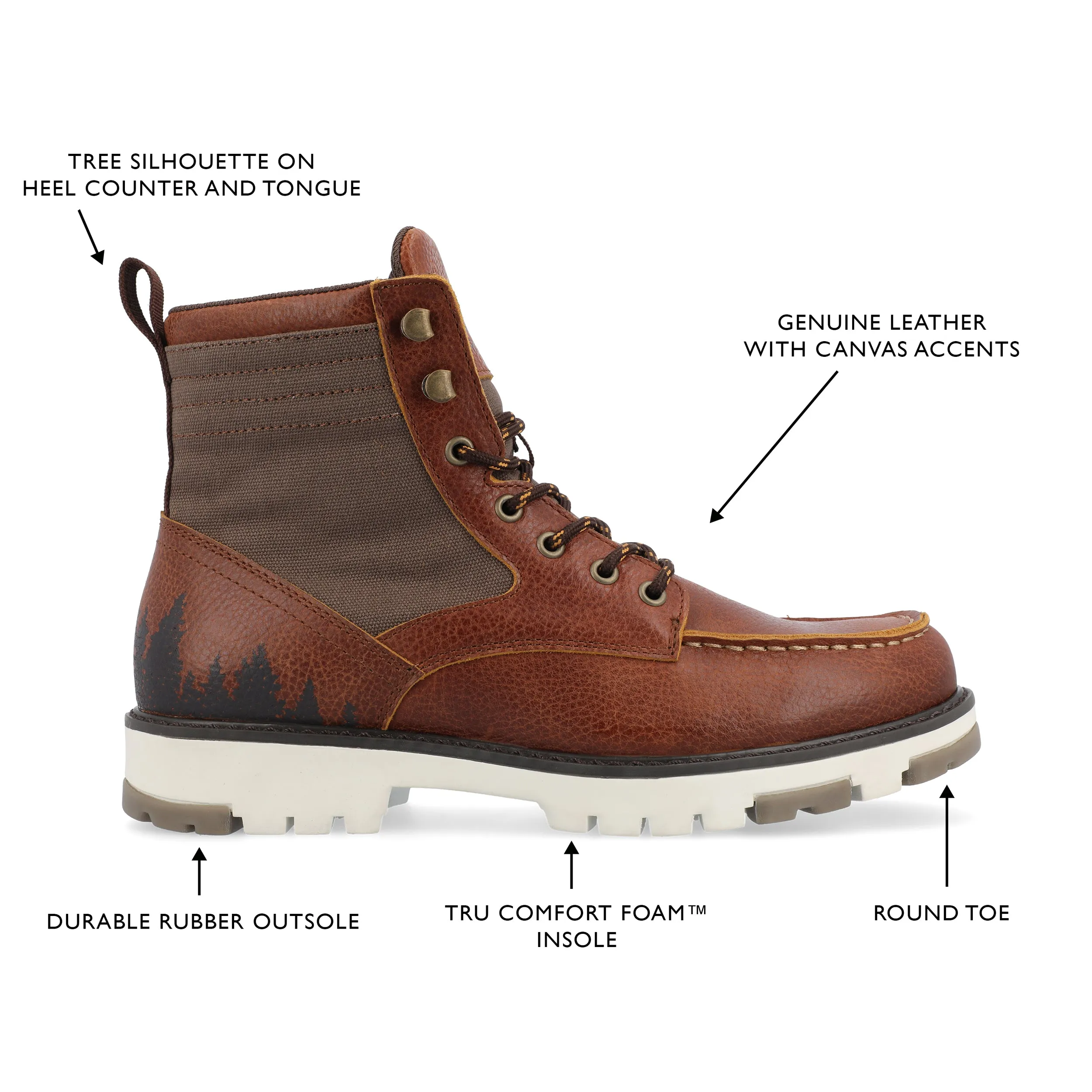 Territory Timber Water Resistant Moc Toe Lace-up Boot