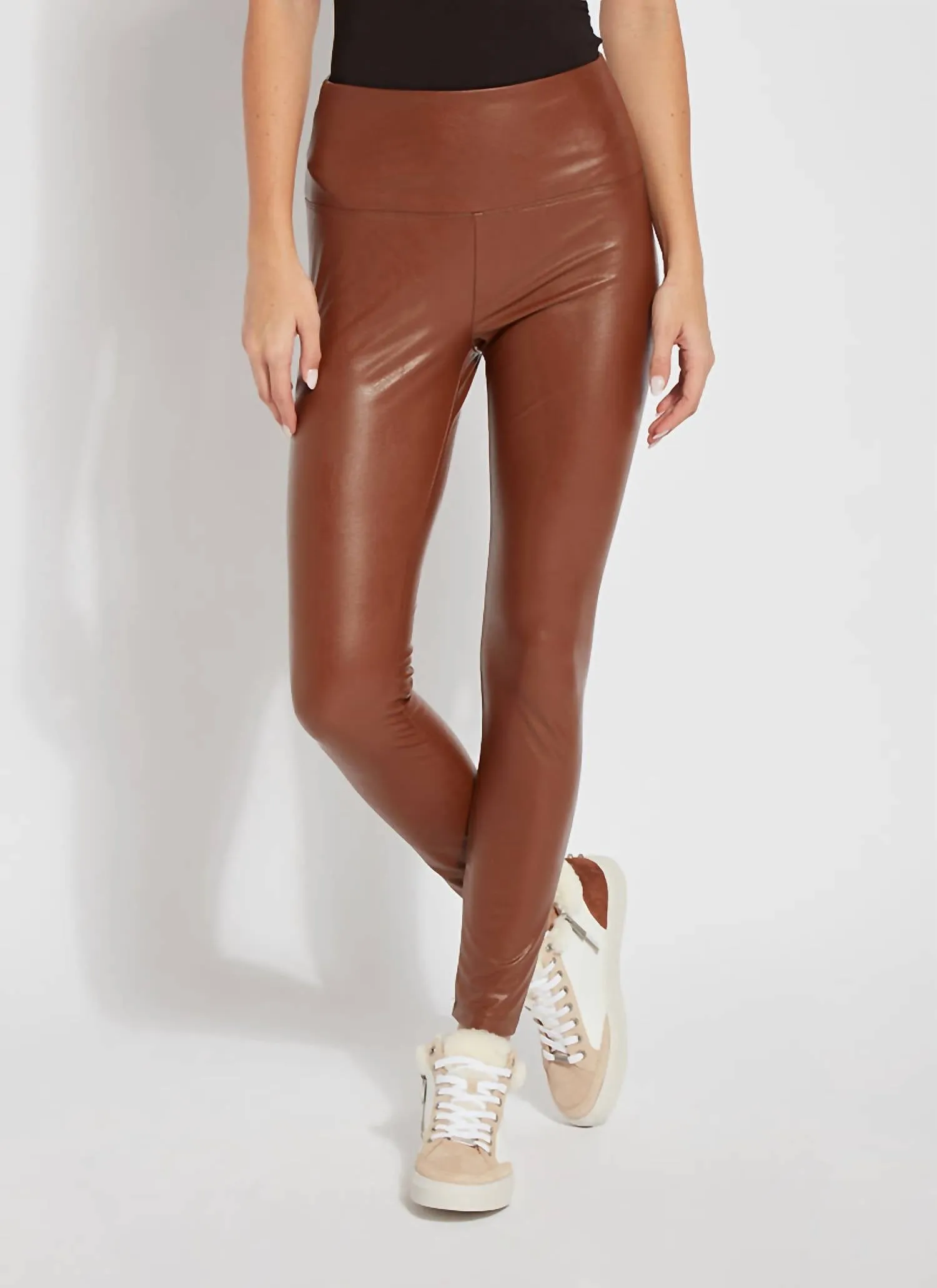 Textured Vegan Leather Leggings In Harness