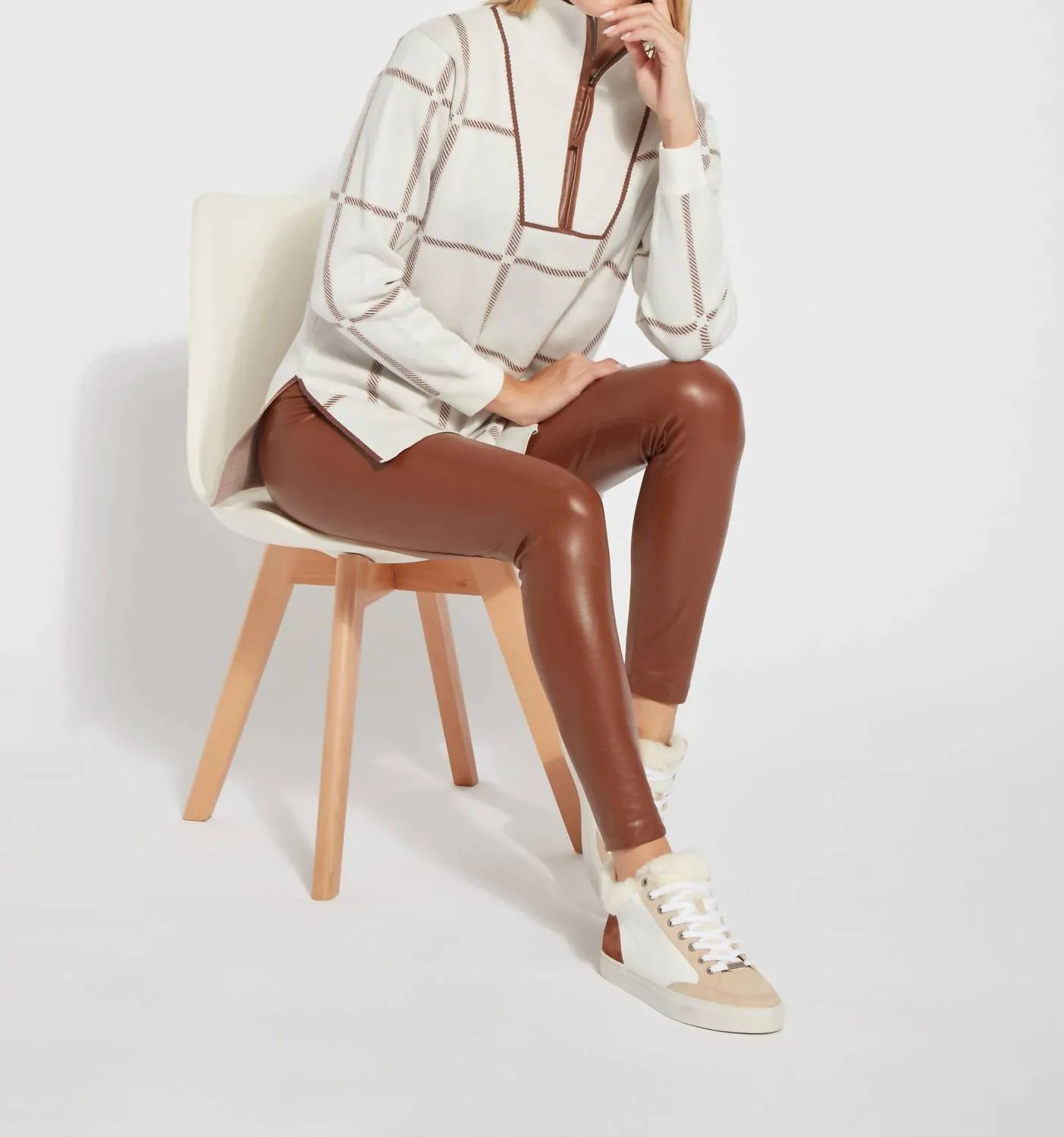 Textured Vegan Leather Leggings In Harness