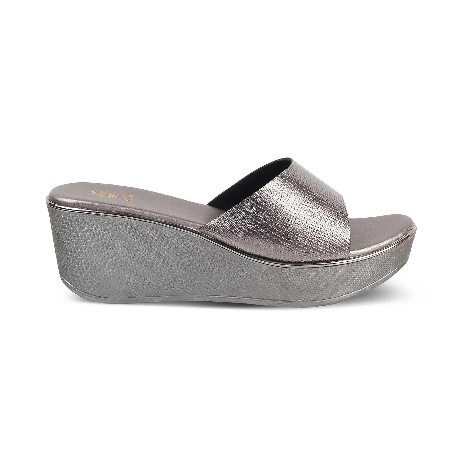 The Sanle Pewter Women's Dress Wedge Sandals Tresmode