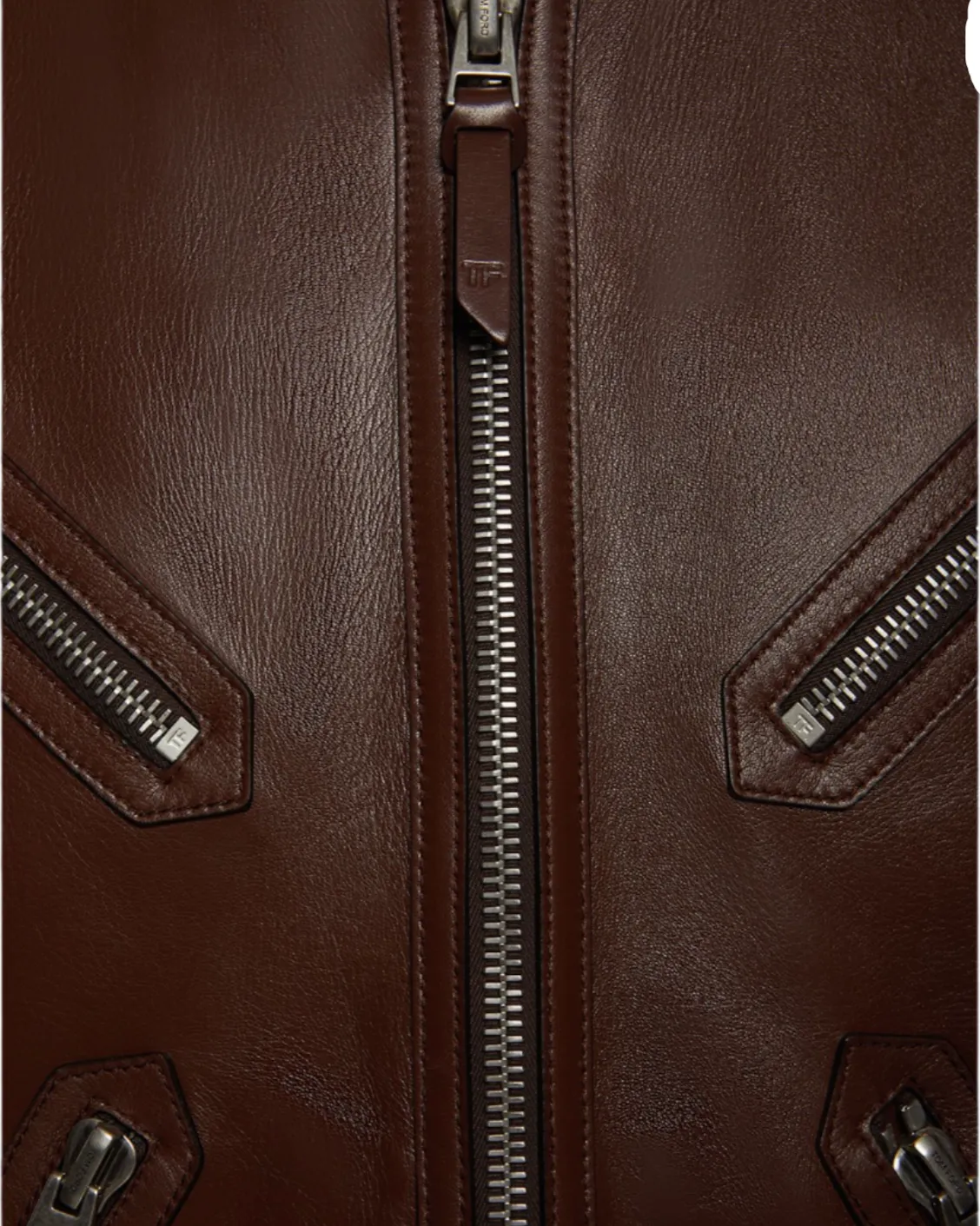 Tom Ford Mens Leather Bomber Jacket In Brown