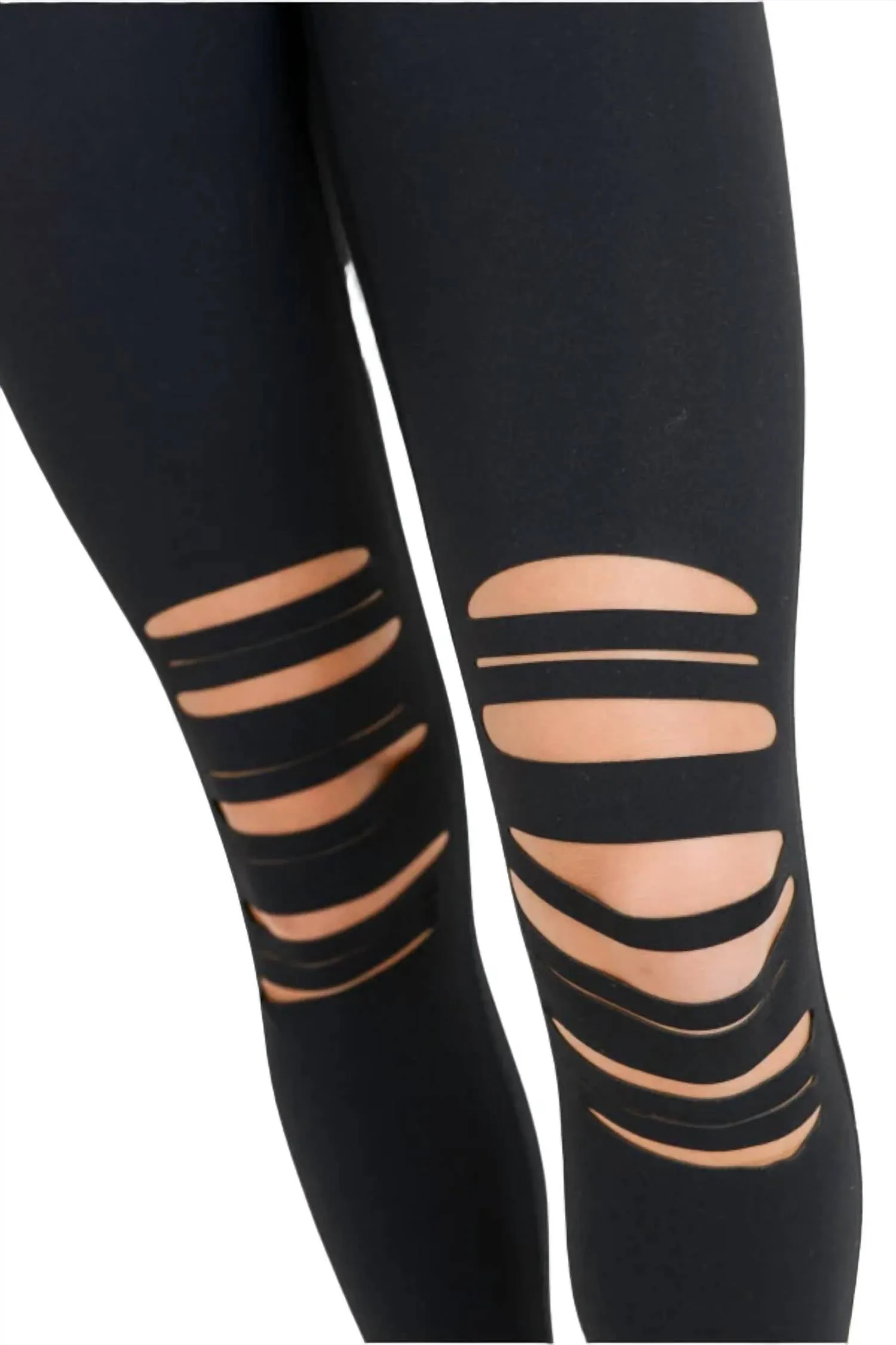 Torn Legging In Black