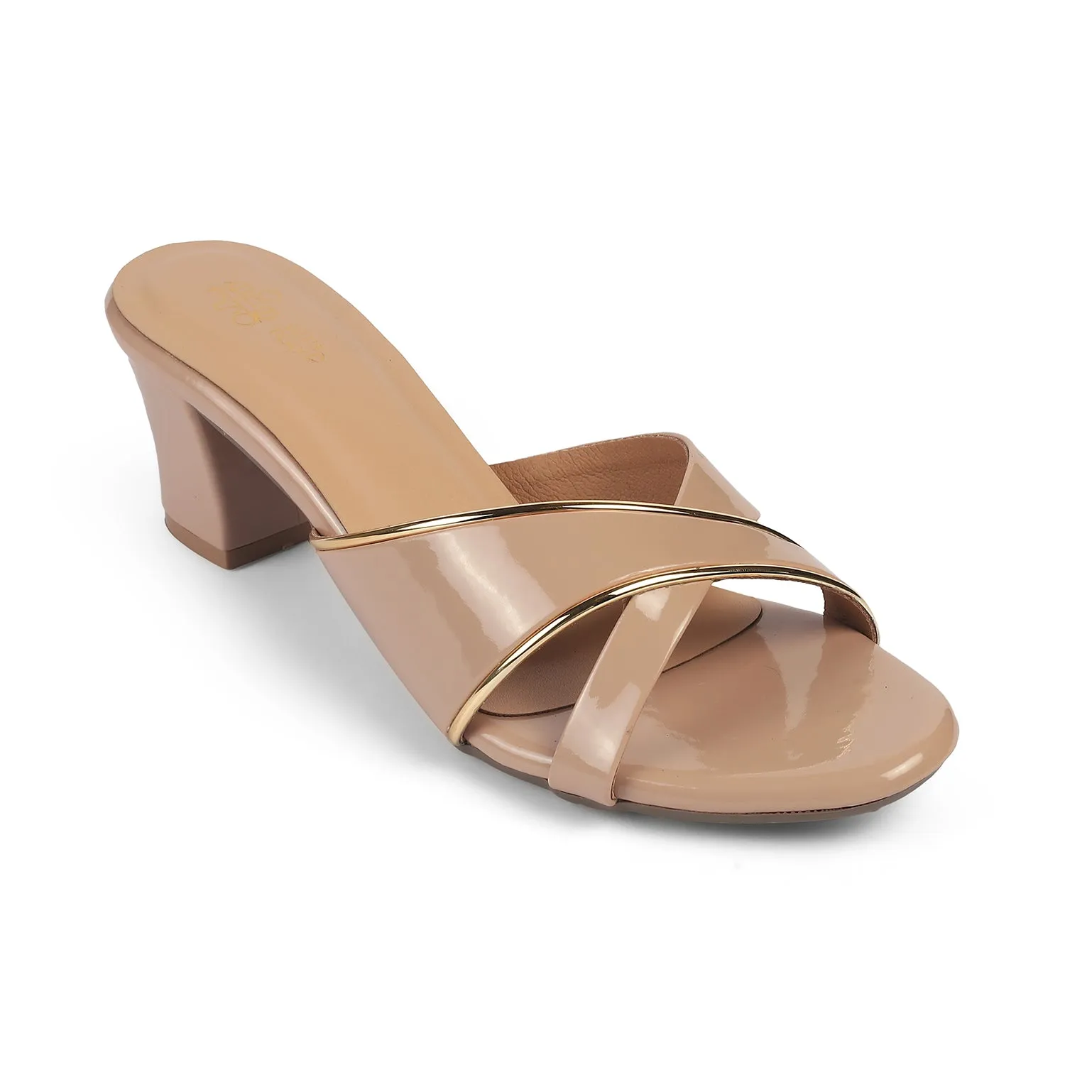 Tresmode Cesko Beige Women's Dress Block Heel Sandals
