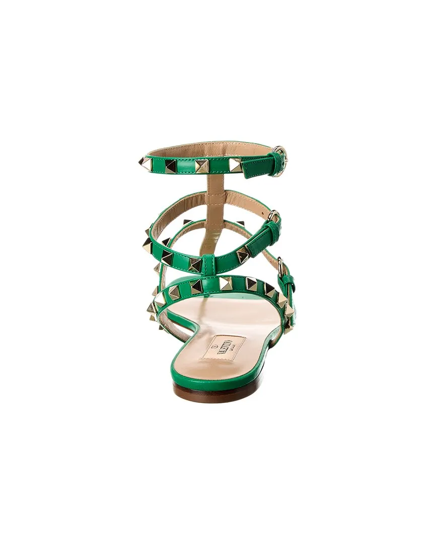 Valentino Rockstud Caged Leather Ankle Strap Sandal