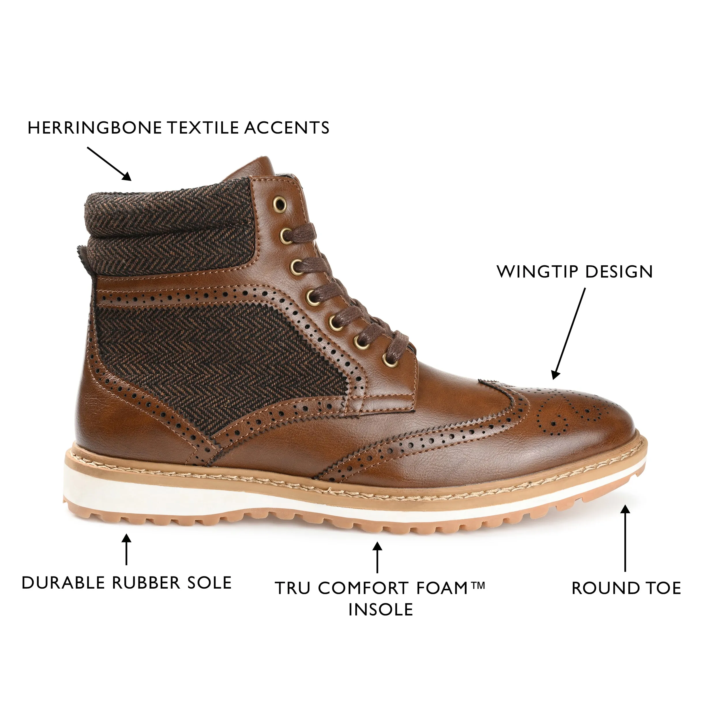 Vance Co. Harlan Wingtip Ankle Boot