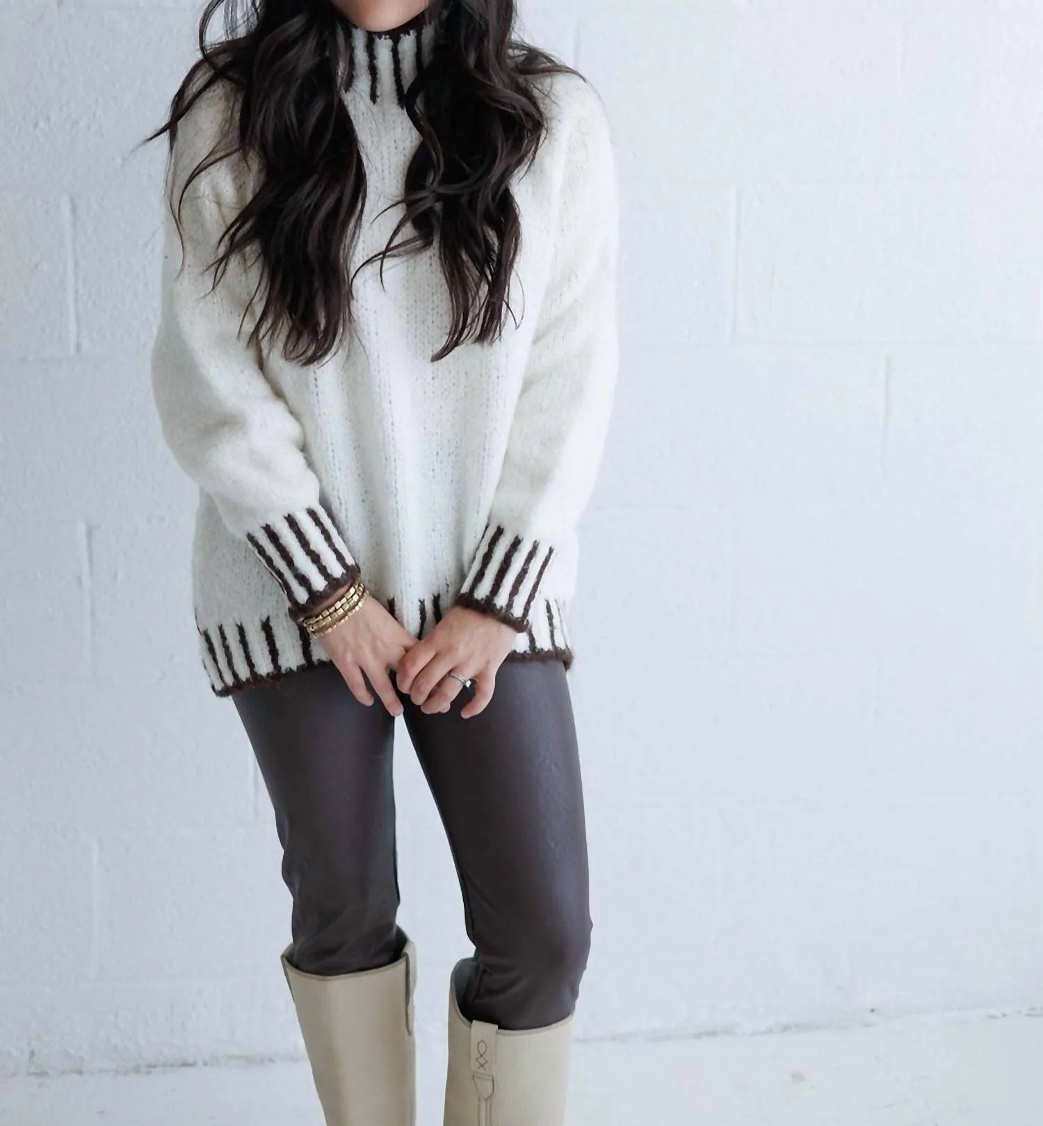 Vegan Leather Legging In Chocolate