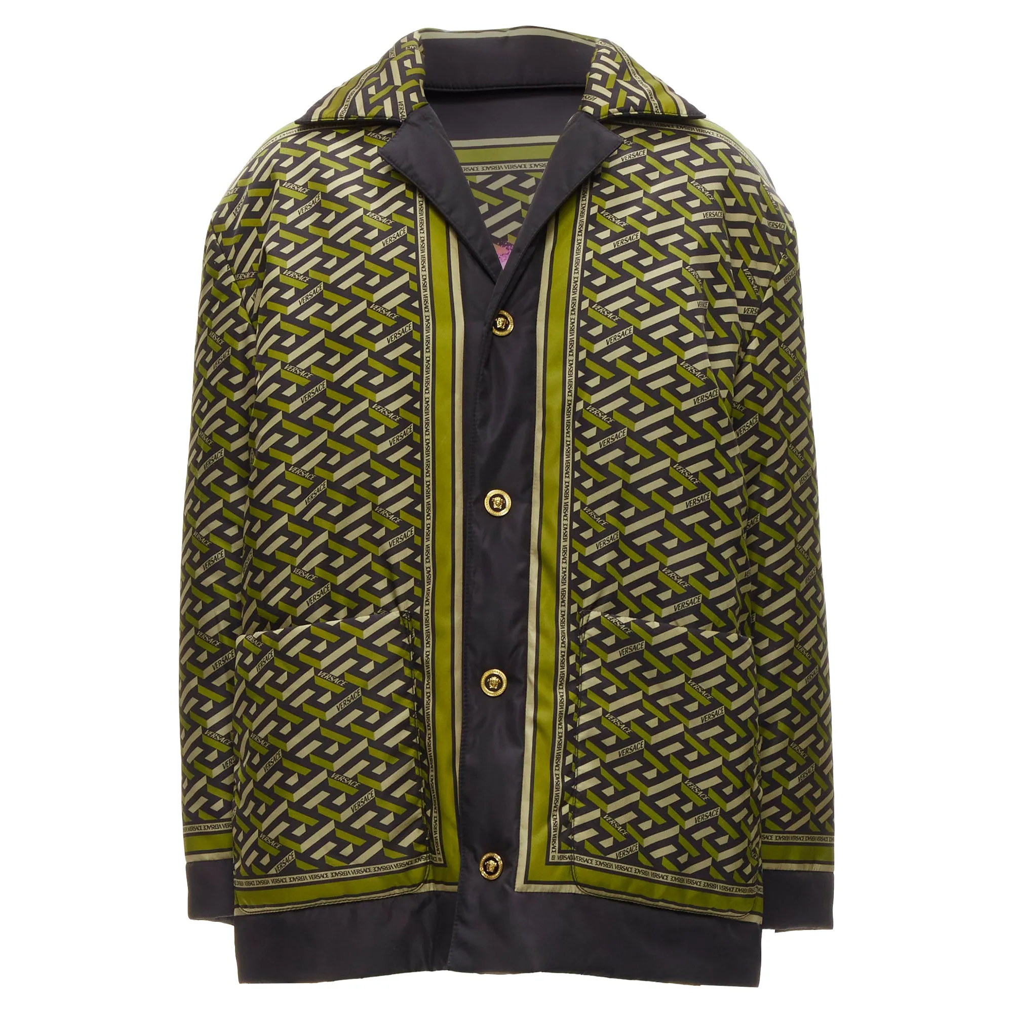 Versace La Greca Graffiti Medusa Smiley Padded Coat