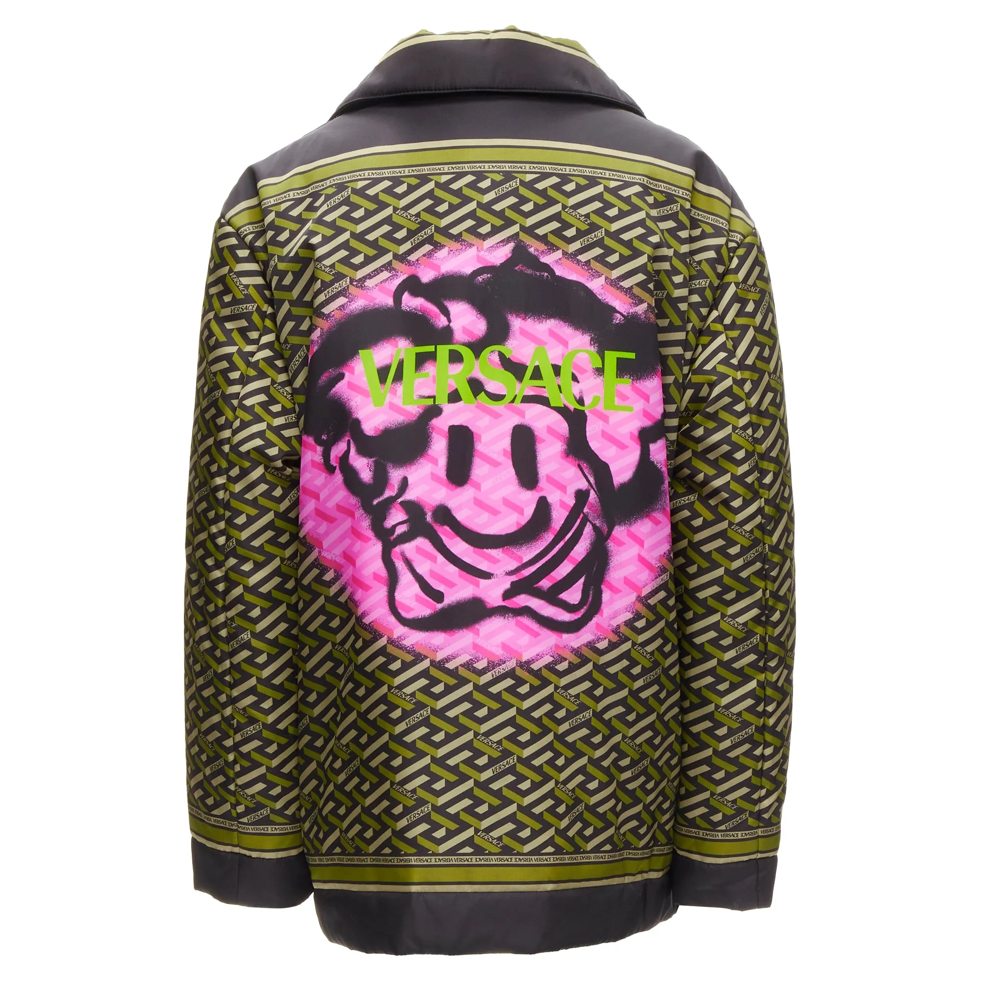 Versace La Greca Graffiti Medusa Smiley Padded Coat