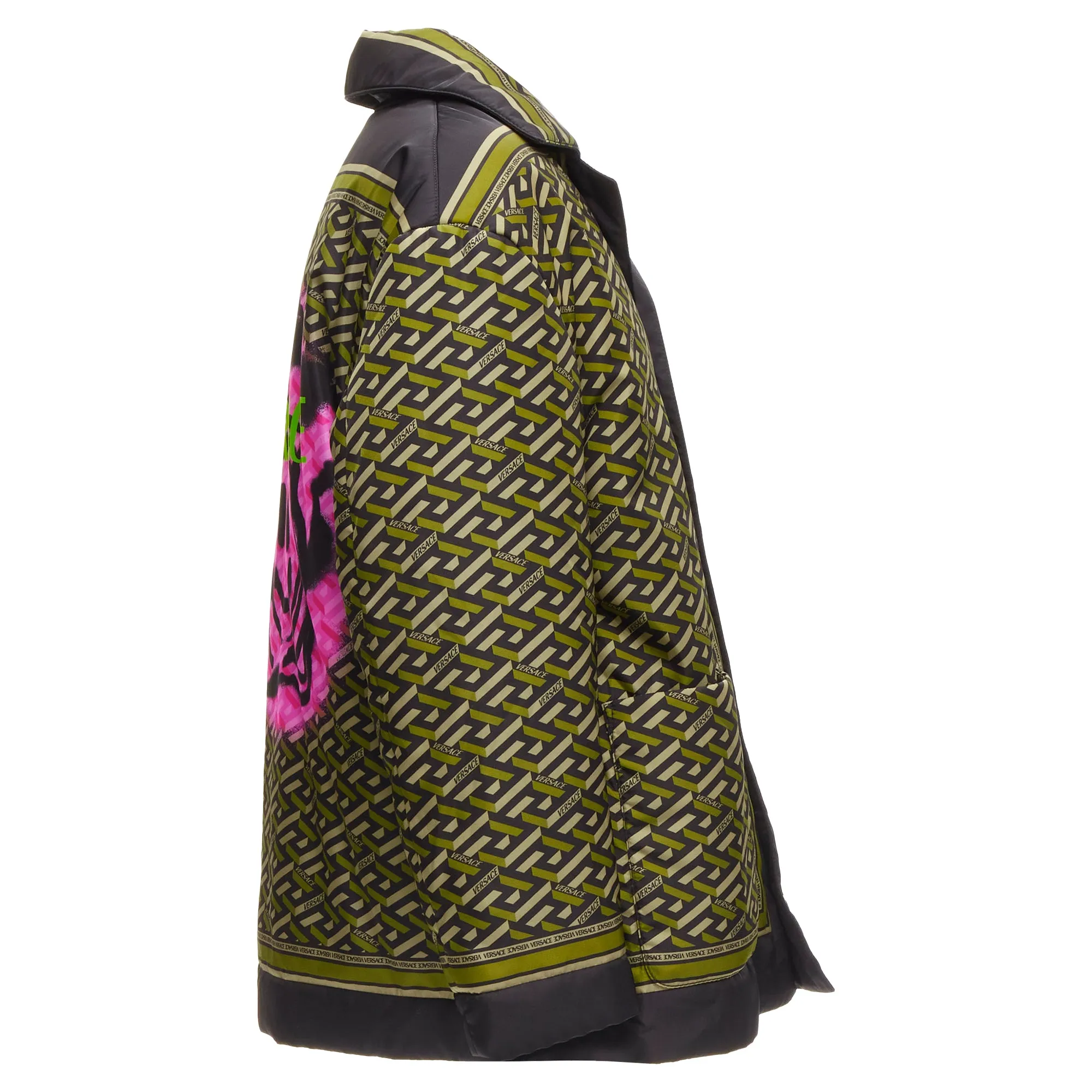 Versace La Greca Graffiti Medusa Smiley Padded Coat