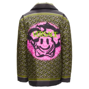Versace La Greca Graffiti Medusa Smiley Padded Coat