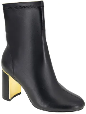Vianna Womens Faux Leather Round Toe Booties