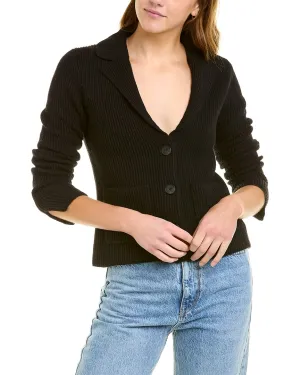 White   Warren Knit Wool-Blend Blazer