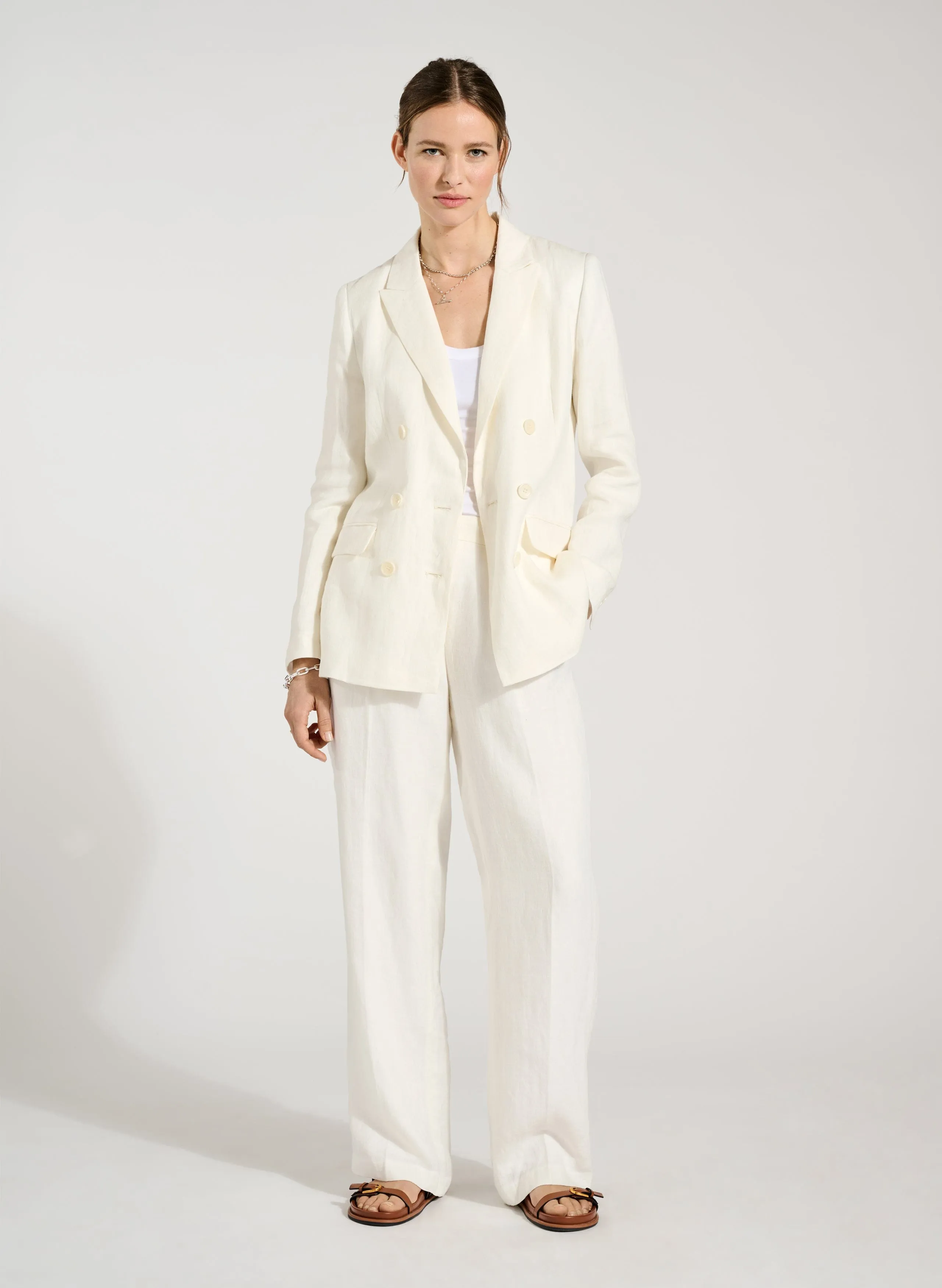Whitley Linen Blazer | Pure White