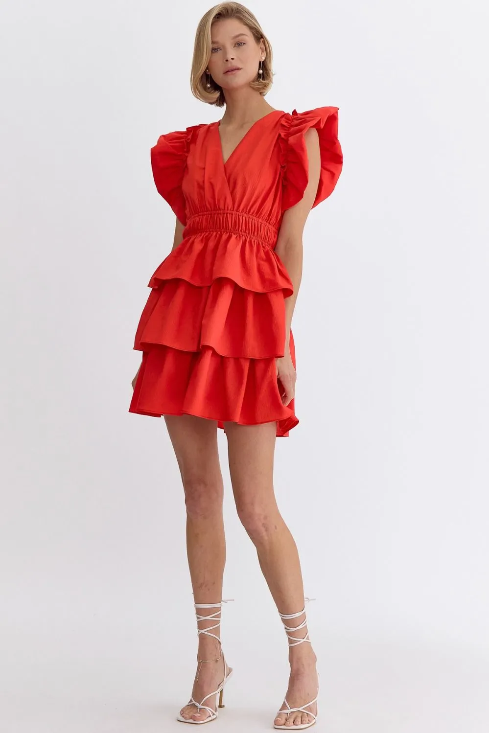 WOMEN IN RED DRESS