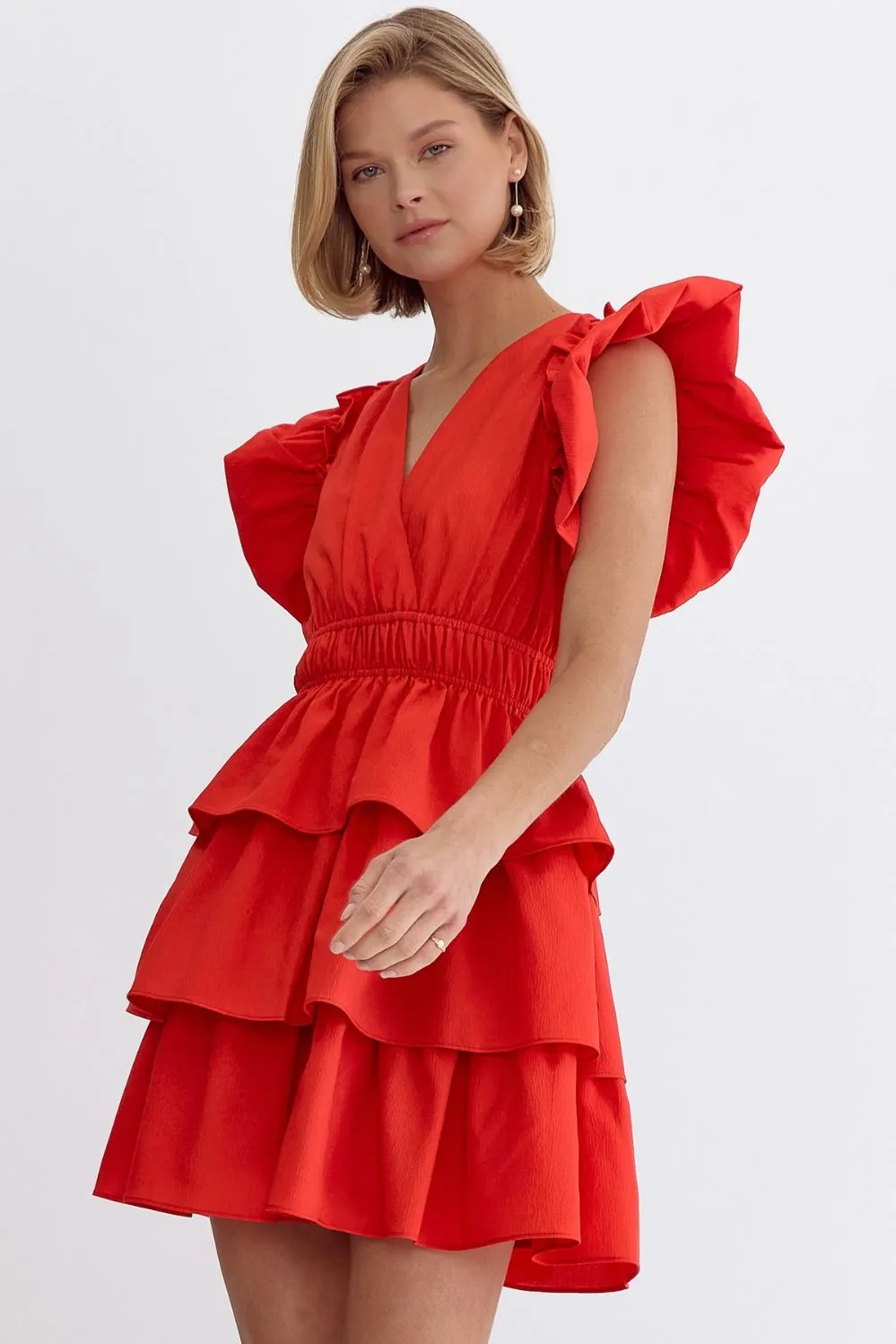 WOMEN IN RED DRESS