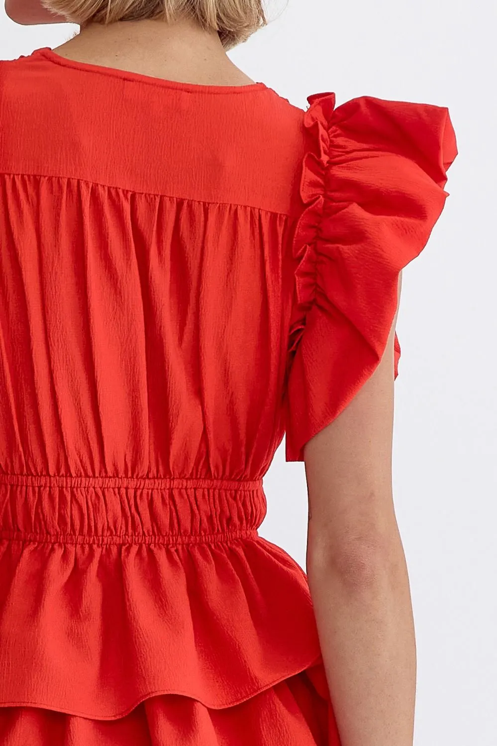 WOMEN IN RED DRESS