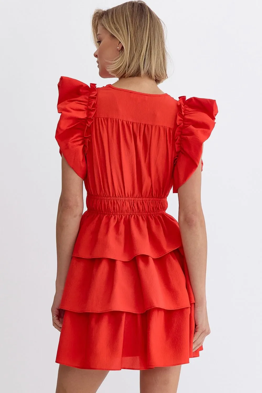 WOMEN IN RED DRESS
