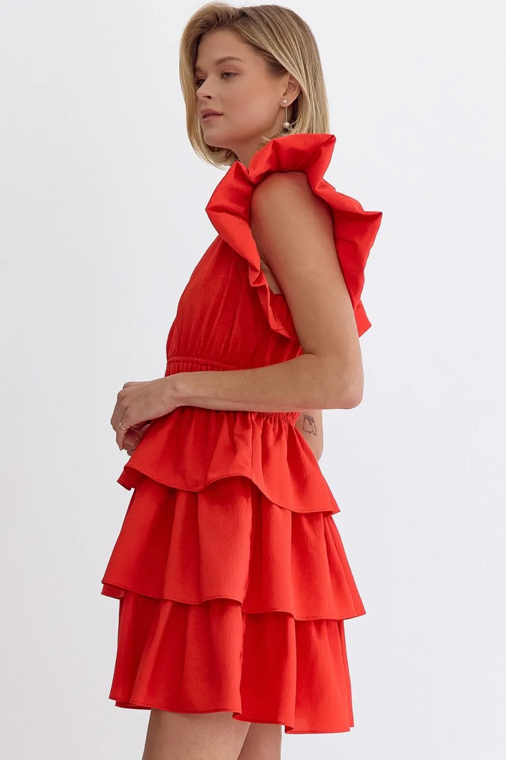 WOMEN IN RED DRESS