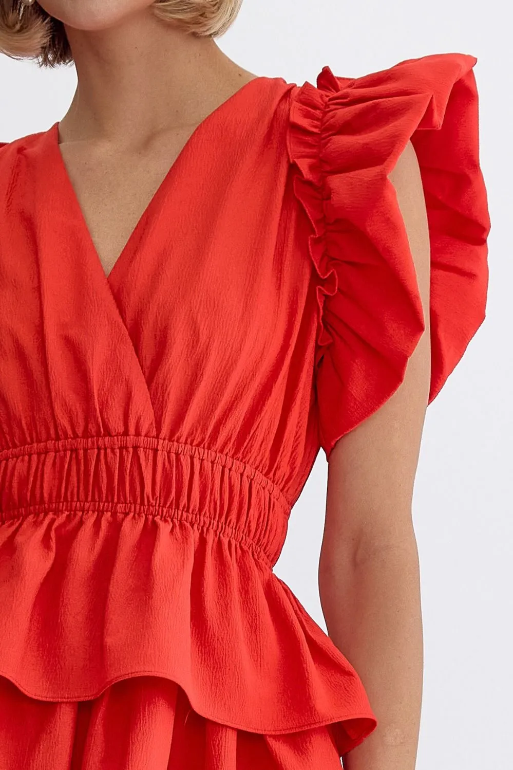 WOMEN IN RED DRESS