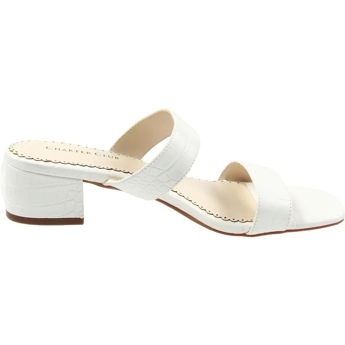 Womens Block Heel Man Made Slide