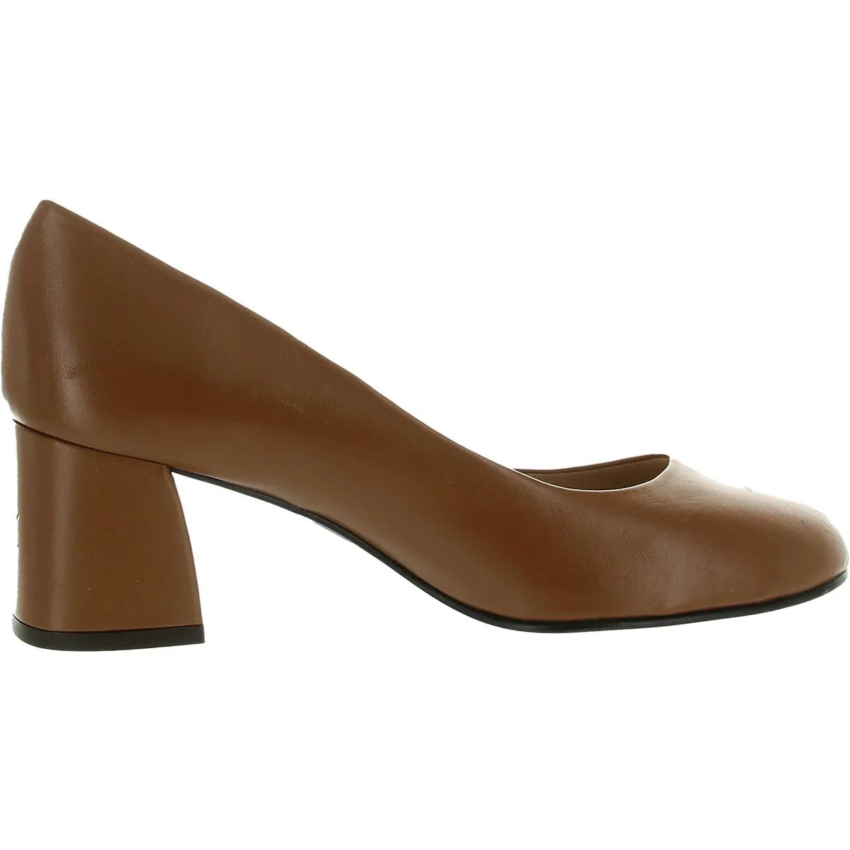 Womens Cushioned Footbed Leather Block Heels