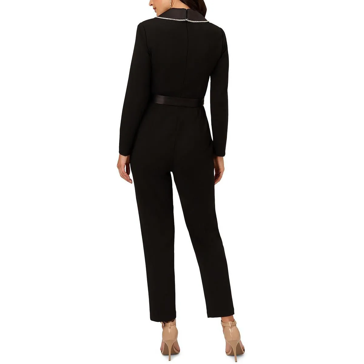 Womens Embellished Tuxedo Jumpsuit
