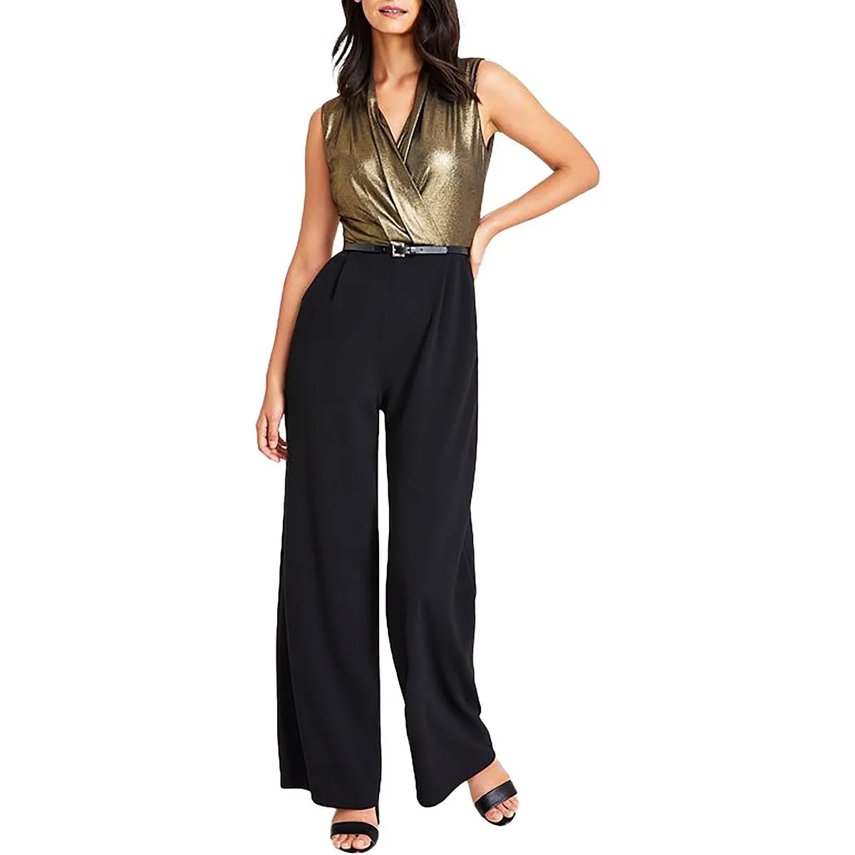 Womens Glitter Wide Leg Jumpsuit