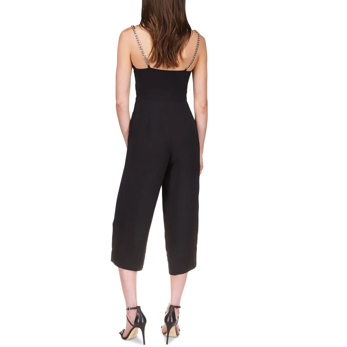Womens Knot Front Wide Leg Jumpsuit