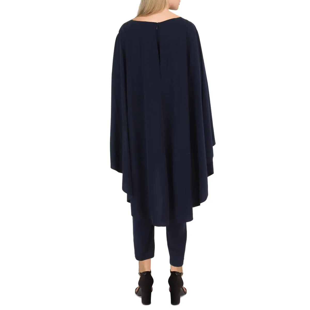 Womens Poncho Sleeve Ankle Leg Jumpsuit