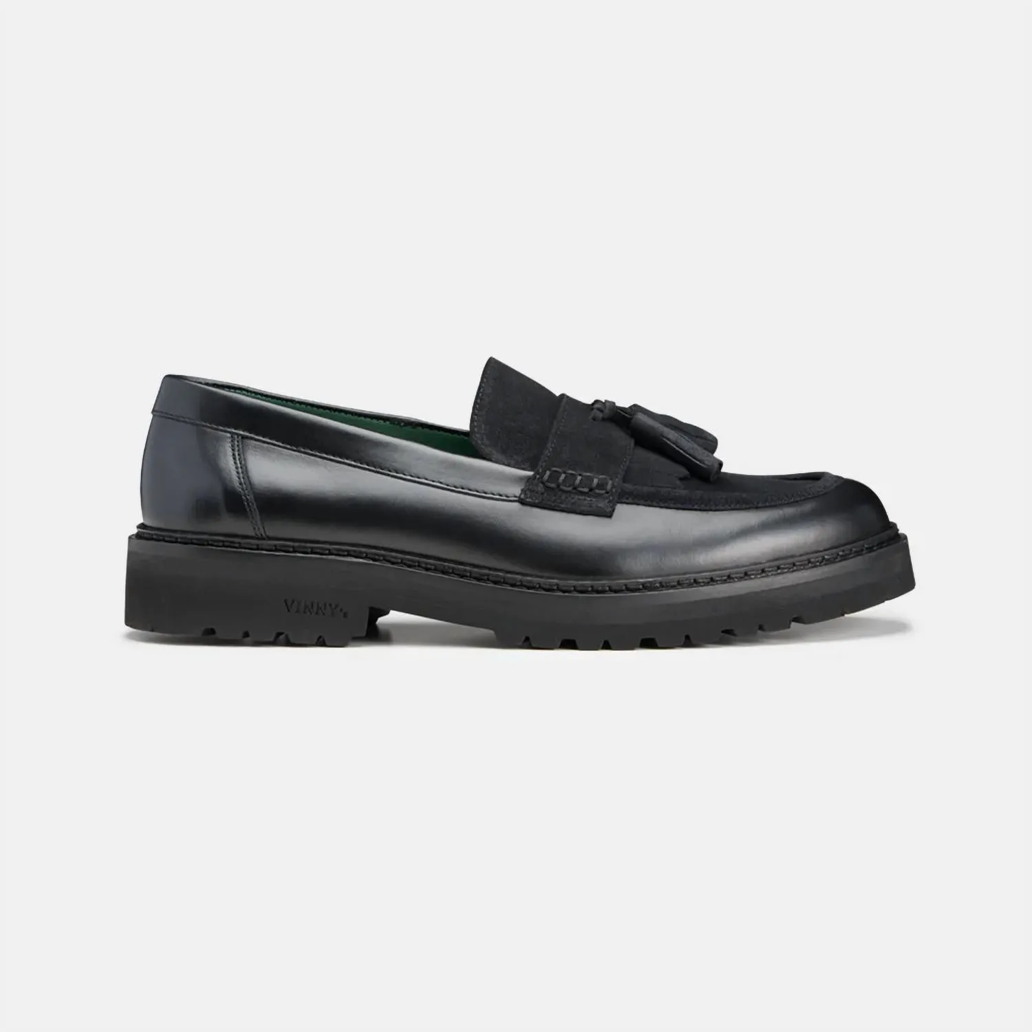 Women's Richee Penny Loafer In Crust Leather Black Suede