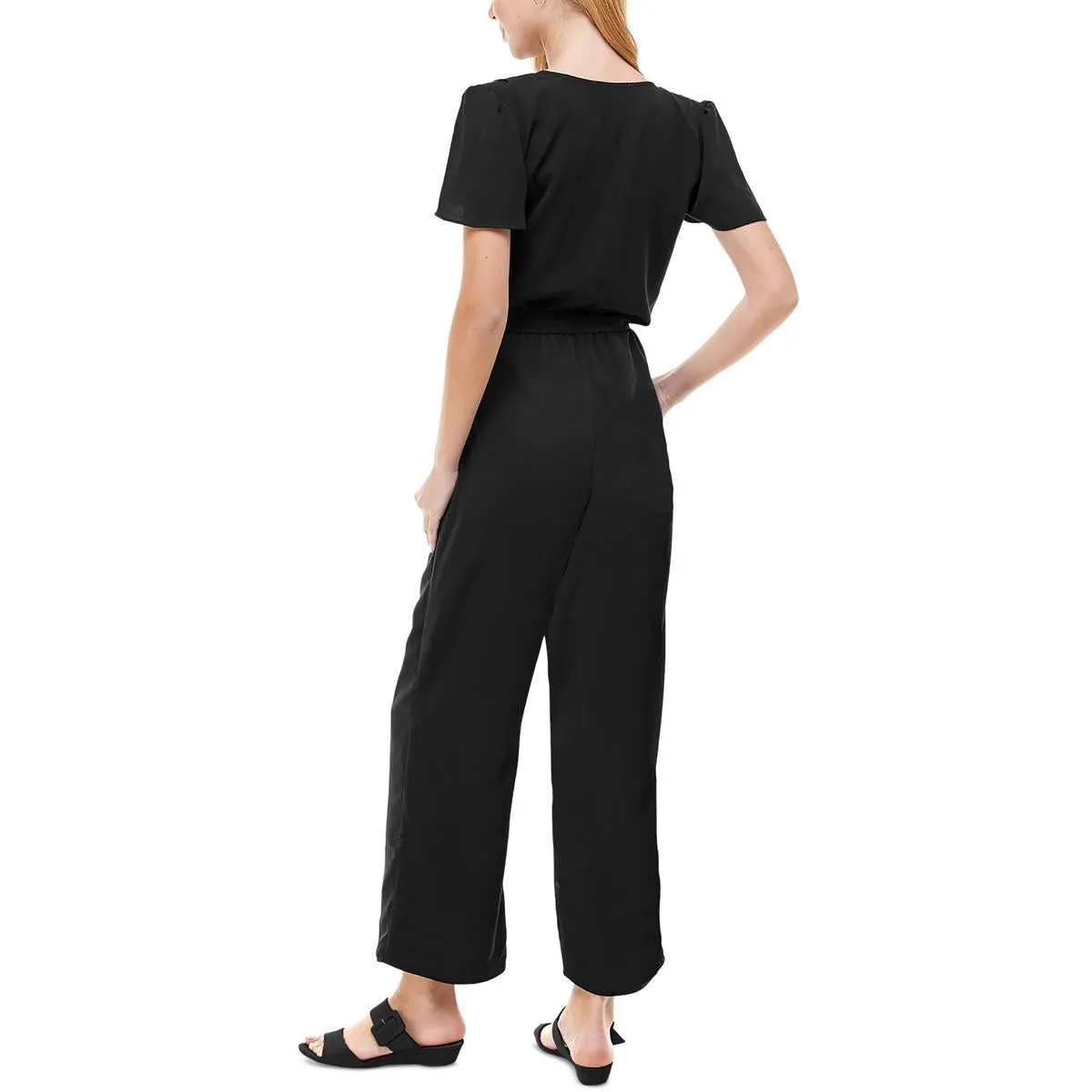 Womens Ruffled Belted Jumpsuit