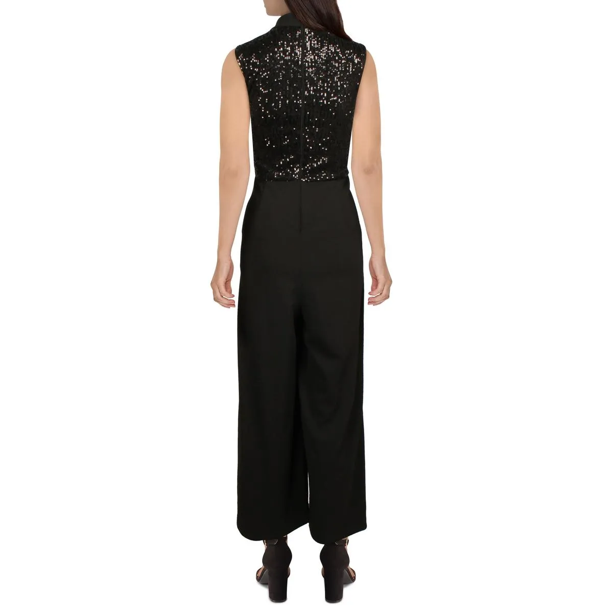 Womens Sequined Sleeveless Jumpsuit