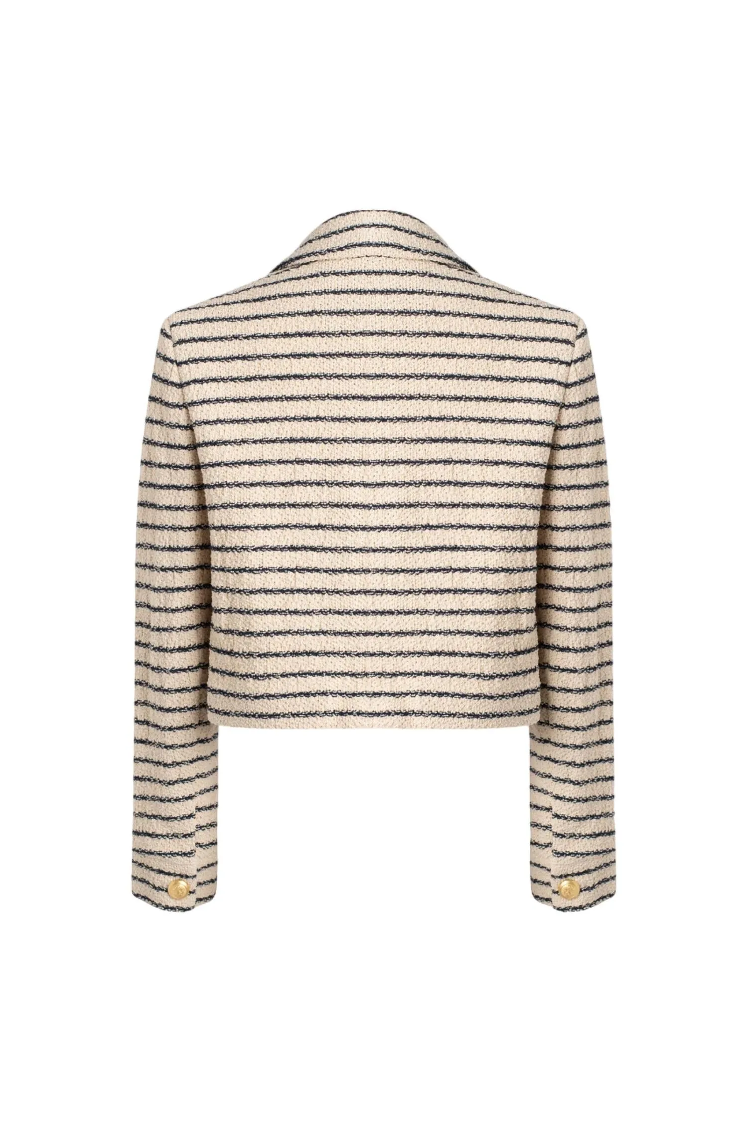 Womens Short Jacket In Natural/navy Stripe