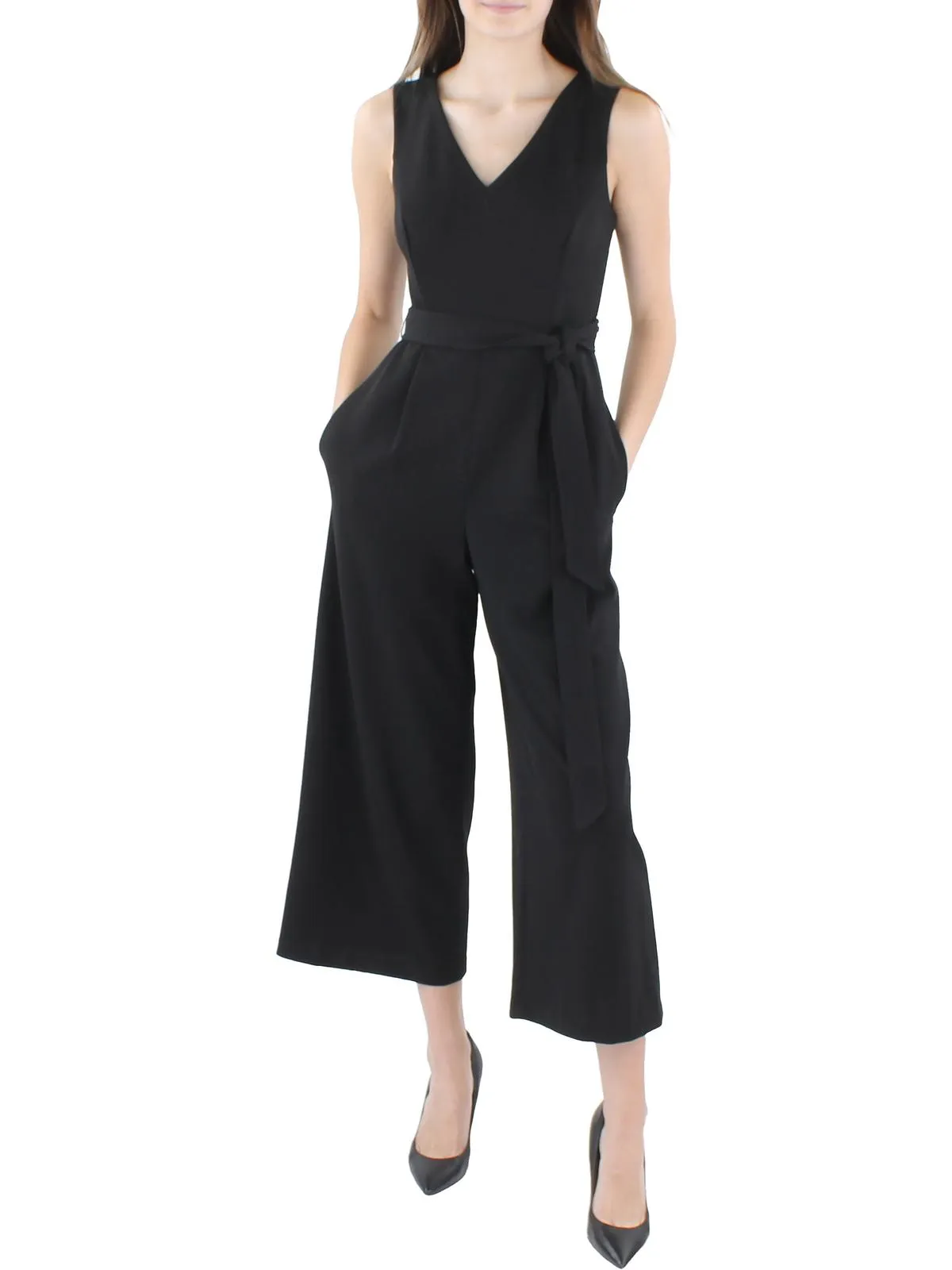 Womens Sleeveless Crop Jumpsuit