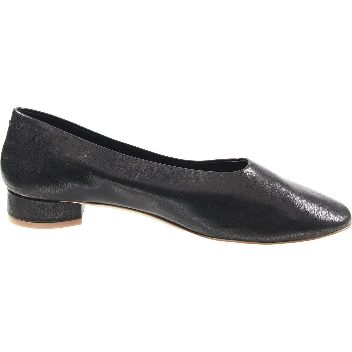 Womens Solid Leather Kitten Heels