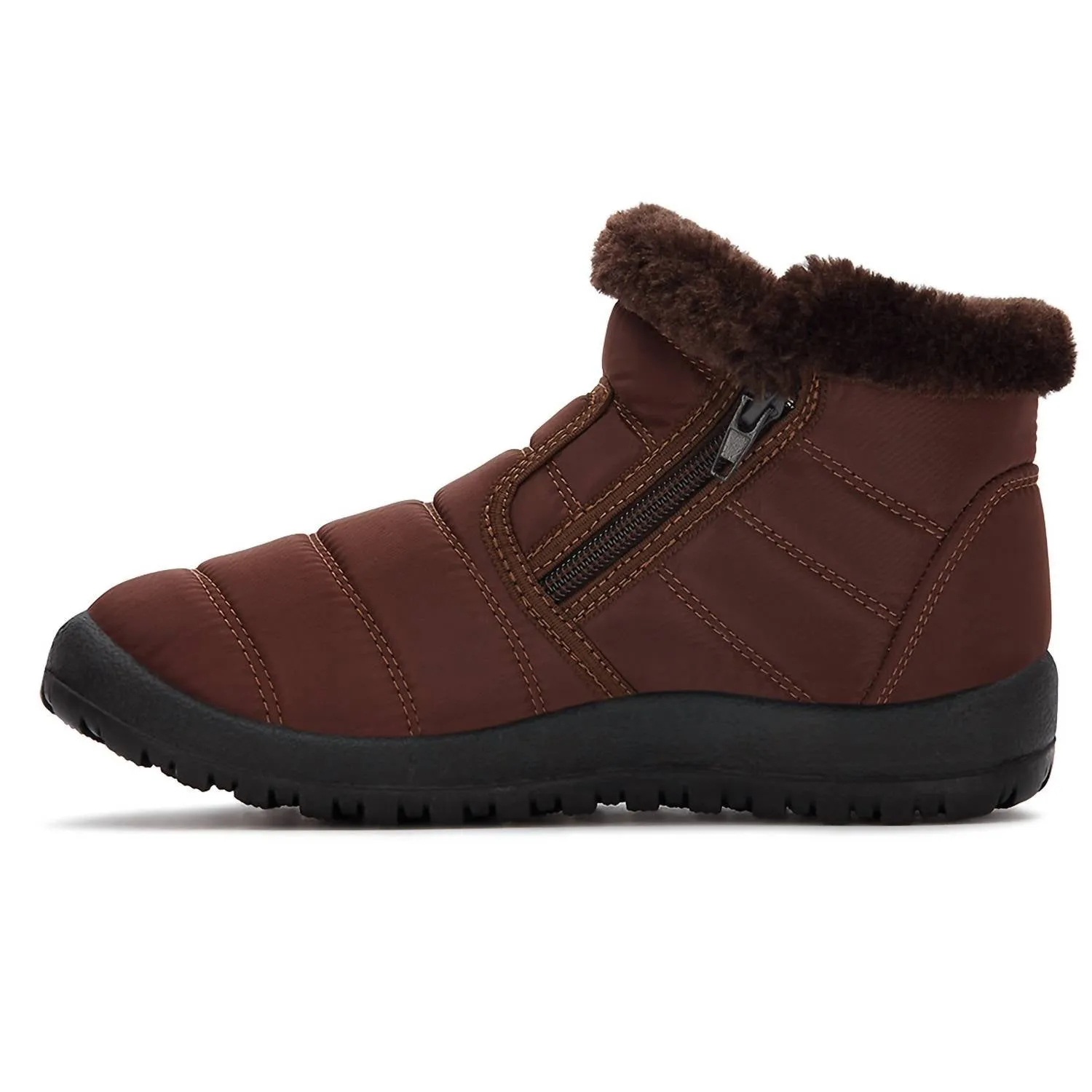 Women's Winter Fur Booties In Brown