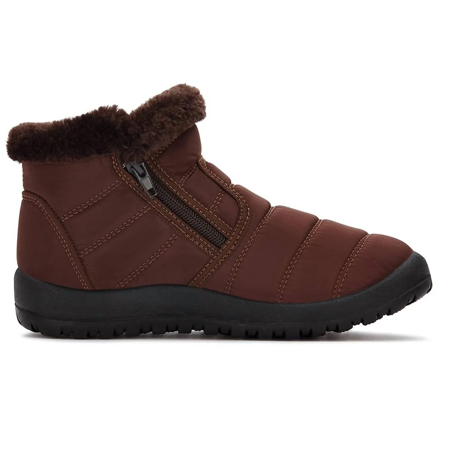 Women's Winter Fur Booties In Brown